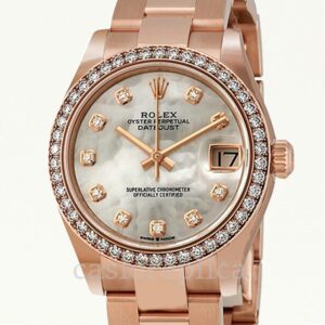 Fake Rolex Datejust 31mm Ladies m278285rbr-0011 Oyster Bracelet Mother of Pearl Dial